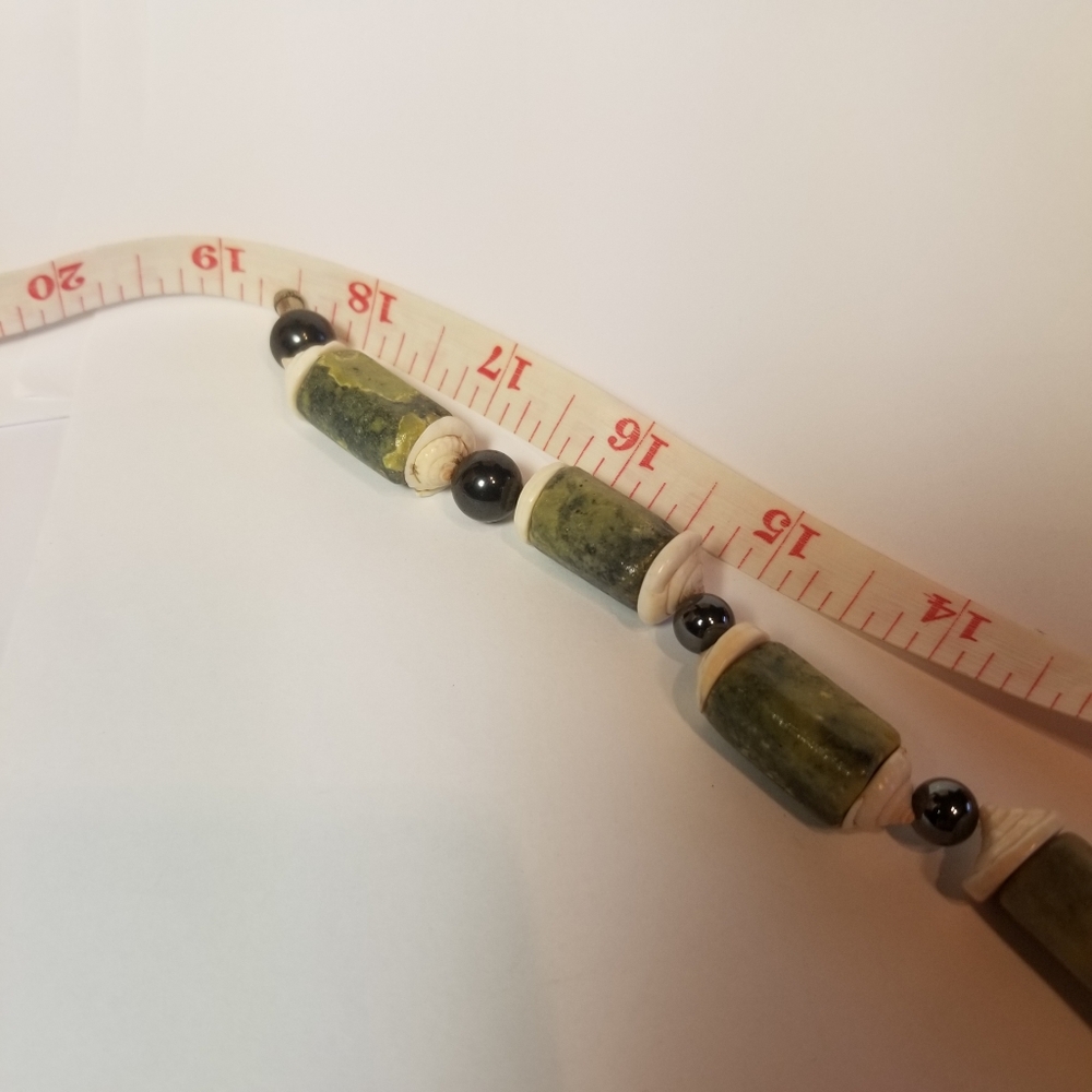 Marble Stone With Shells Statement Necklace - image 5